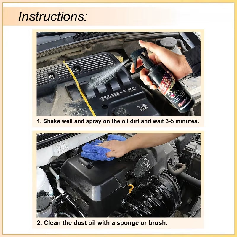 Engine Bay Cleaner Powerful Decontamination for Car Engine Compartment Deep Degreasing Remover Heavy Oil Dust Clean Spray