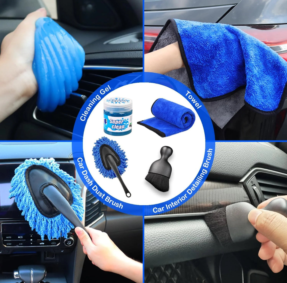 17Pcs Car Detailing Kit Interior Cleaner, Car Interior Cleaning Kit with Handheld Car Vacuum, Car Detailing Brushes, Windshield Cleaning Tool, Car Cleaning Supplies, Car Accessories for Men, Women