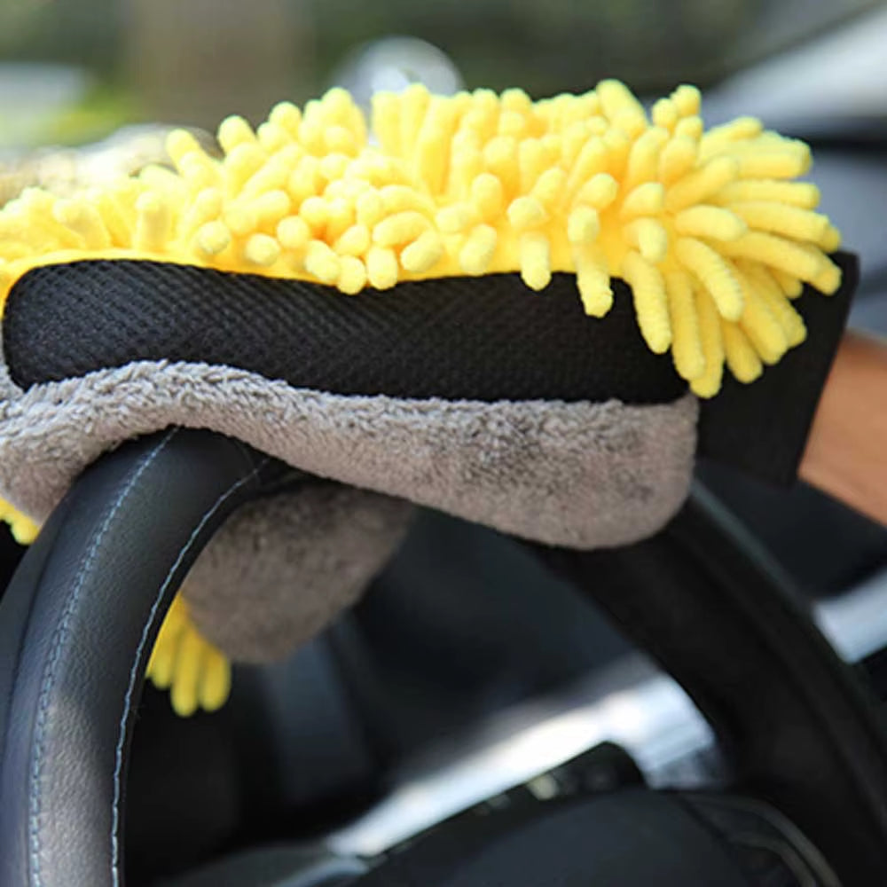 Car Wash Glove Coral Mitt Soft Anti-Scratch for Car Wash Multifunction Thick Cleaning Glove Car Wax Detailing Brush
