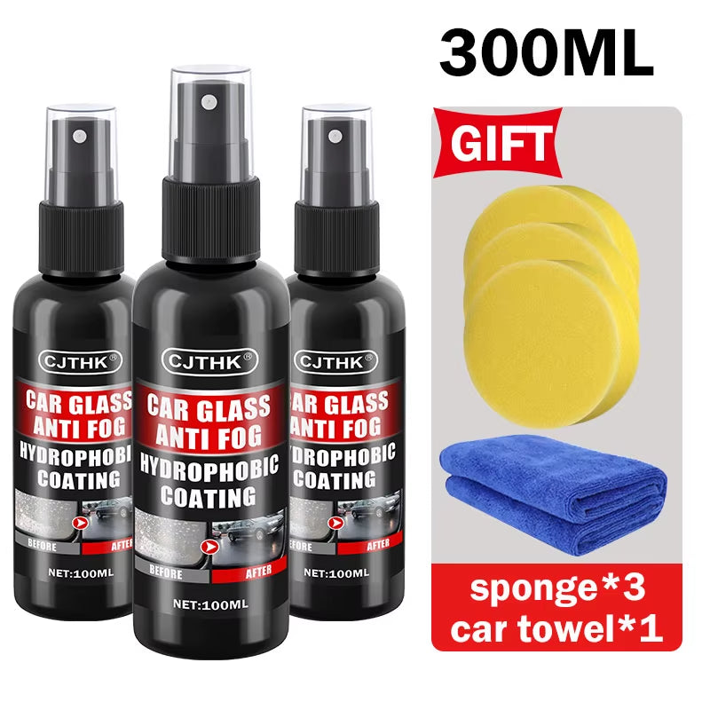 Car Glass Anti-Rain Water Spray Repellent Nano Coating Hydrophobic Waterproof Agent Oil Film Removing Auto Glass Film Agent