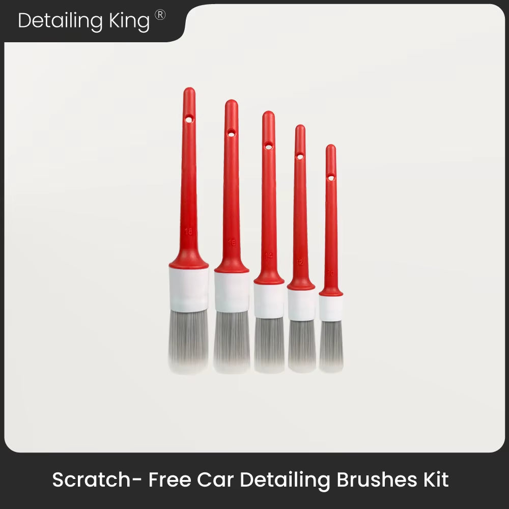 Detailingking 5Pcs/Set Car Cleaning Brush Deep Clean Hard-Bristle Detailing Brush Car Cleaning Tool