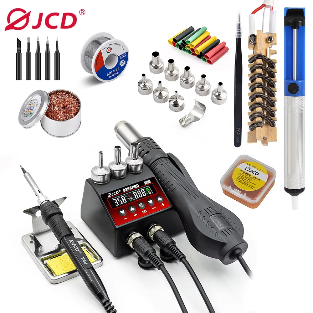 JCD New Upgrade 2 in 1 Soldering Station LCD Digital Display 220V/110V Welding Rework Station 750W Phone BGA SMD IC Repair Tools