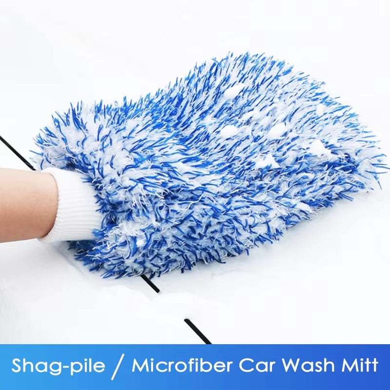 Plush Car Wash Mitt Microfiber Thick Car Cleaning Mitts Auto Car Wash Accessories Car Cleaning Tools Dusting Gloves