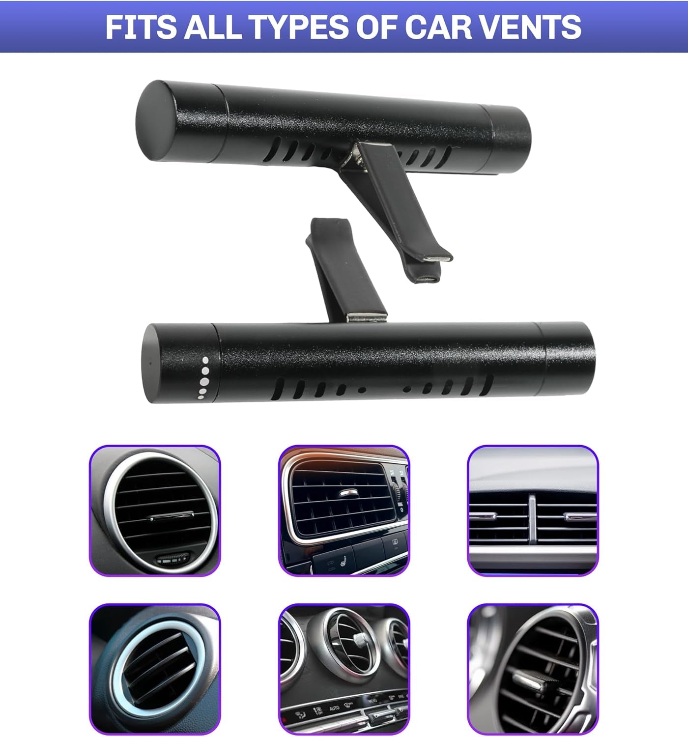 Car Air Freshener,Car Fresheners,Car Diffuser Vent Clip,Car Accessories Car Air Freshener Diffuser Vent Clips,Car Diffuser Set Automotive Fragrance Decoration,For Car, Black, 1366XXBCFKJ001