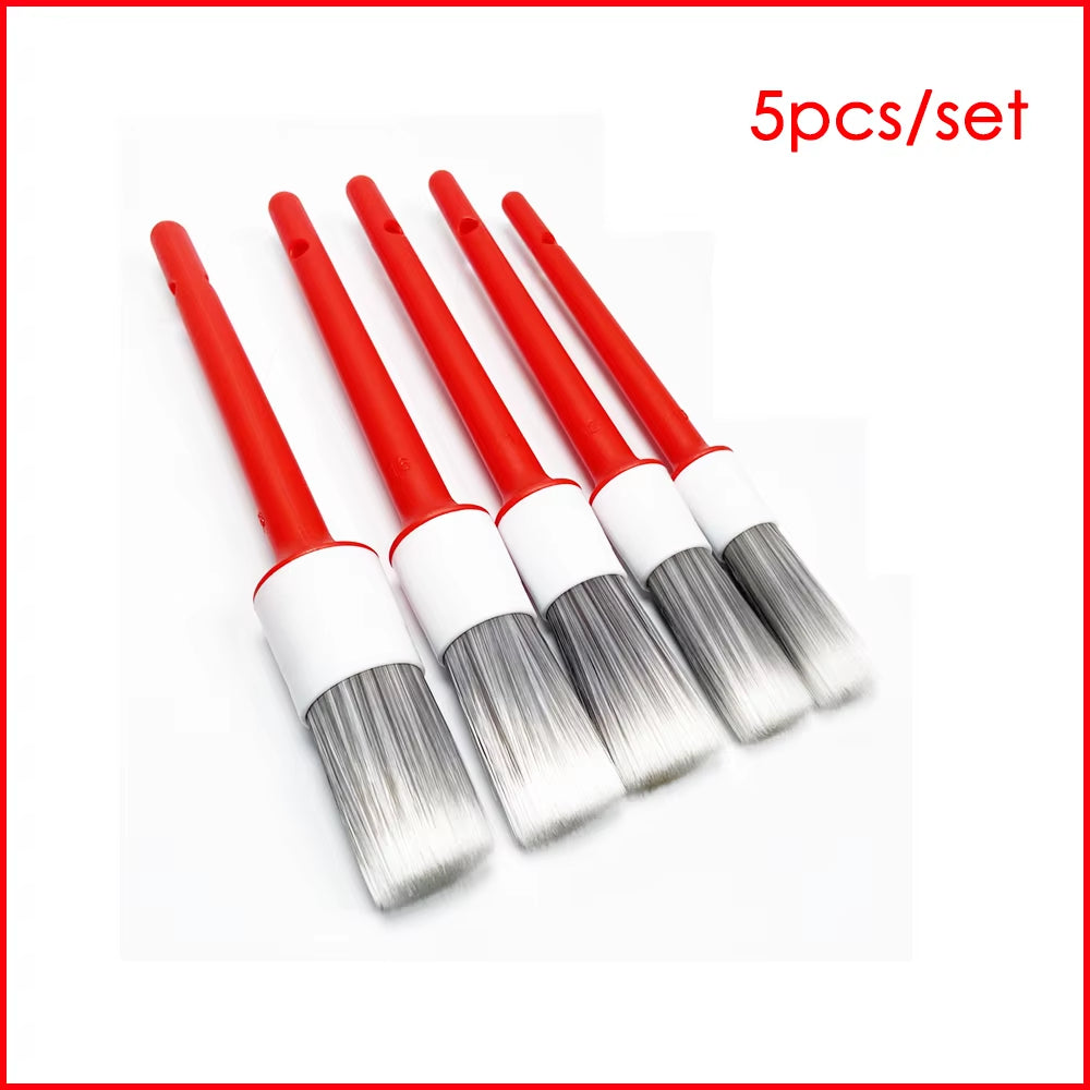 Detailingking 5Pcs/Set Car Cleaning Brush Deep Clean Hard-Bristle Detailing Brush Car Cleaning Tool