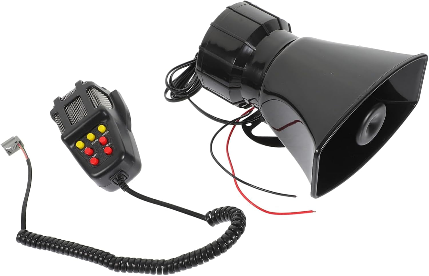 1Set Tone Car Alarm Horn Remote Control Square Mouth Design for Loud Sound Diffusion Easy Installation Suitable for Cars Trucks and Emergency Use