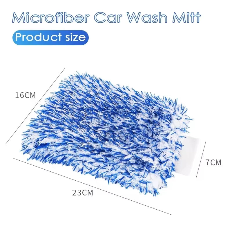 Plush Car Wash Mitt Microfiber Thick Car Cleaning Mitts Auto Car Wash Accessories Car Cleaning Tools Dusting Gloves