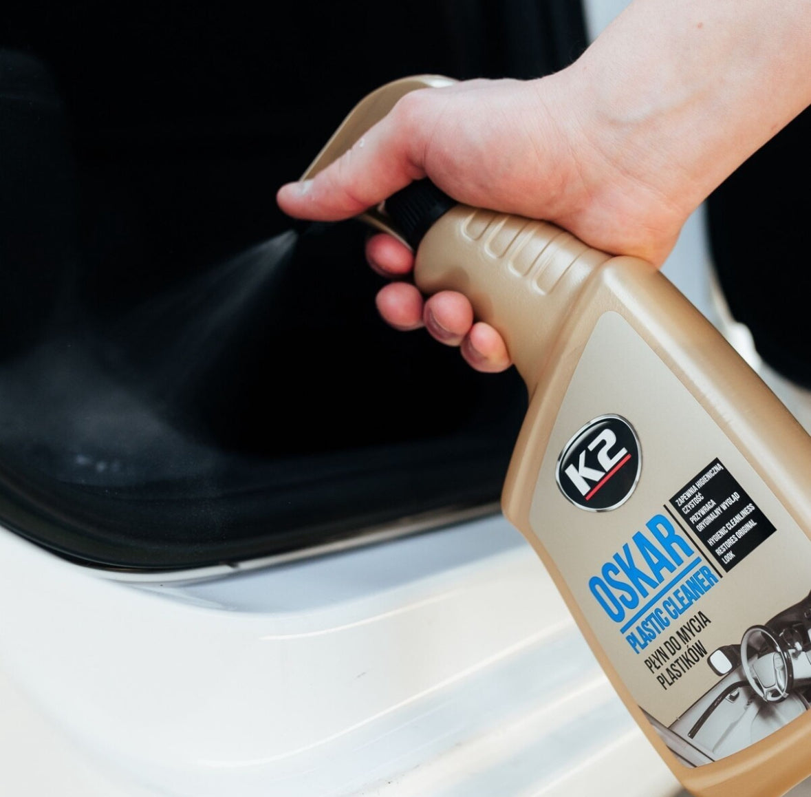 K2 Bring faded plastics back to life! Our plastic care formula restores color, protects against UV damage, and leaves a deep, long-lasting shine. Perfect for cars, boats, and outdoor surfaces.