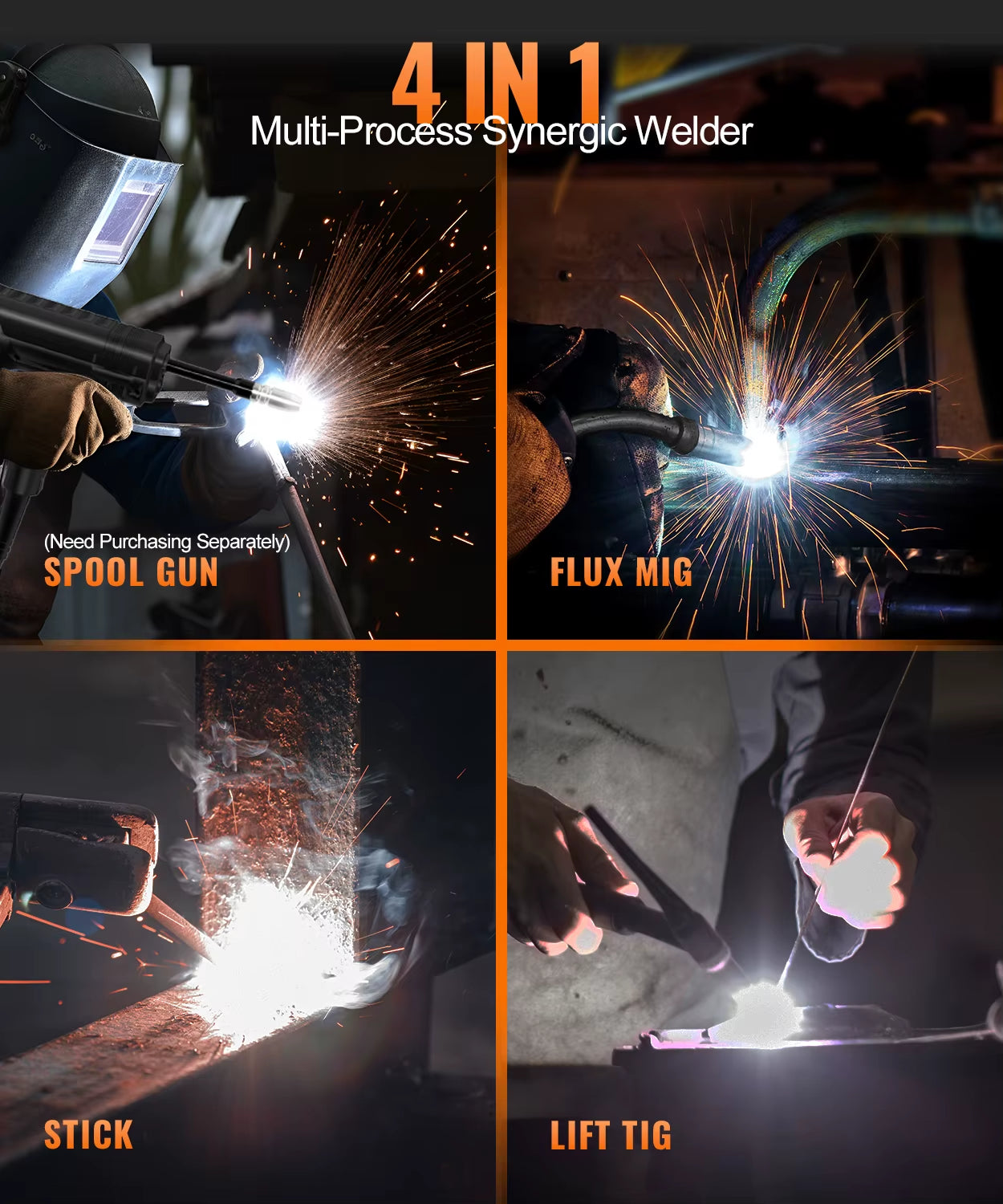 3 In1 MIG Welding Machine HIM200 Gas Shielded Single Voltage 110/220V Mma/Lift TIG/MIG Gasless Welder Soldering Inverter