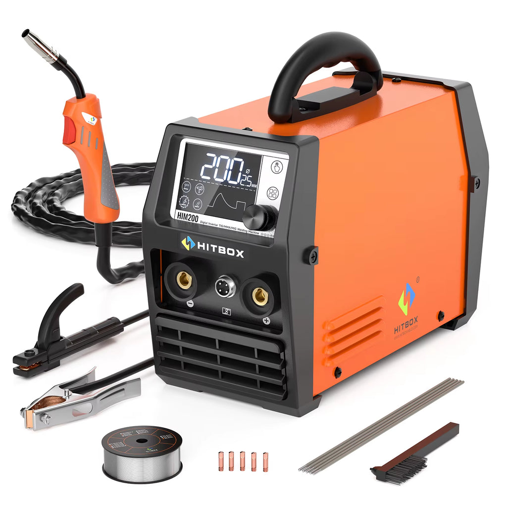 3 In1 MIG Welding Machine HIM200 Gas Shielded Single Voltage 110/220V Mma/Lift TIG/MIG Gasless Welder Soldering Inverter