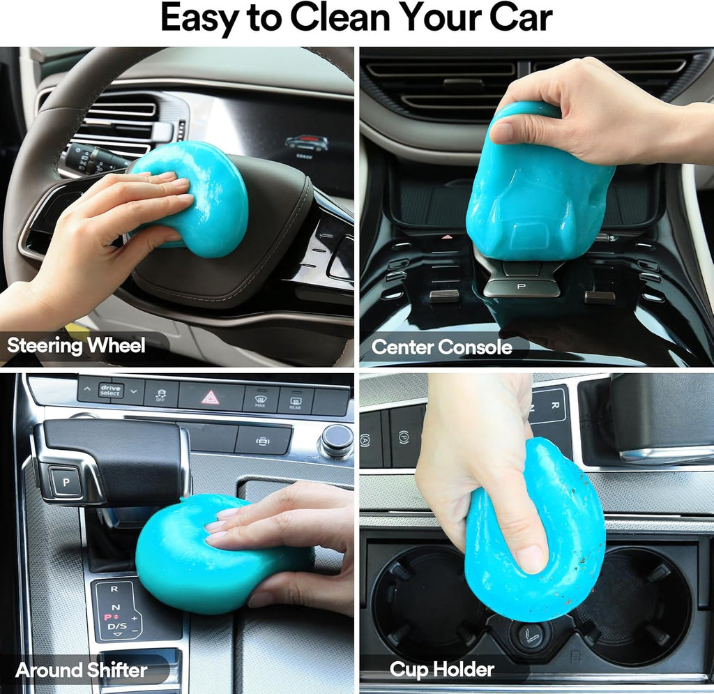 Car Cleaning Gel Car Cleaning Putty Car Putty Auto Detailing Tools Car Slime Cleaner Dust Cleaning Gel for Car Interior Cleaner Car Cleaning Supplies Cleaning Kit Car Accessories Blue 2Pack