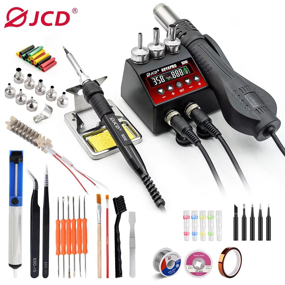JCD New Upgrade 2 in 1 Soldering Station LCD Digital Display 220V/110V Welding Rework Station 750W Phone BGA SMD IC Repair Tools