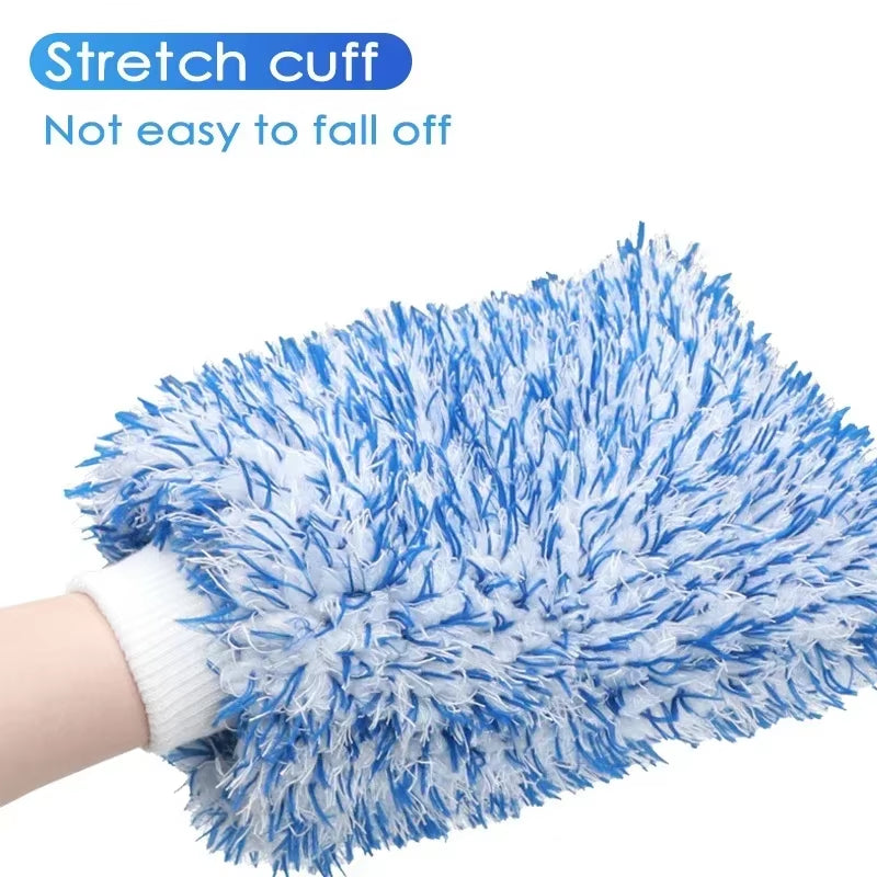 Plush Car Wash Mitt Microfiber Thick Car Cleaning Mitts Auto Car Wash Accessories Car Cleaning Tools Dusting Gloves