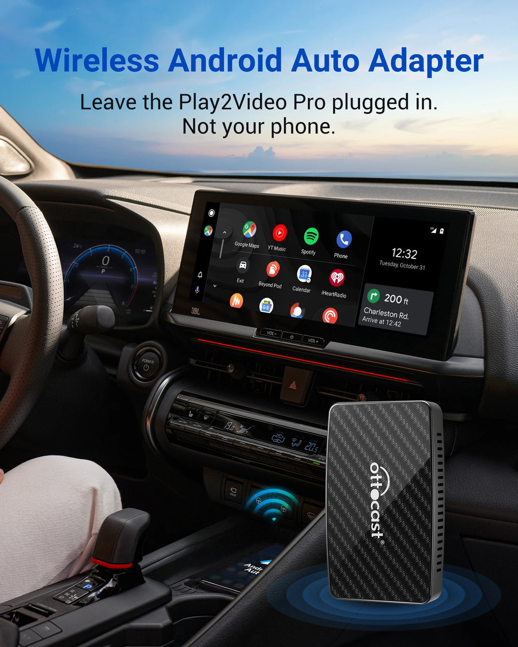 Play2Video Pro Wireless Carplay Android Auto Adapter Built in Youtube Netflix IPTV Tiktokcar Accessories for Kia Toyota