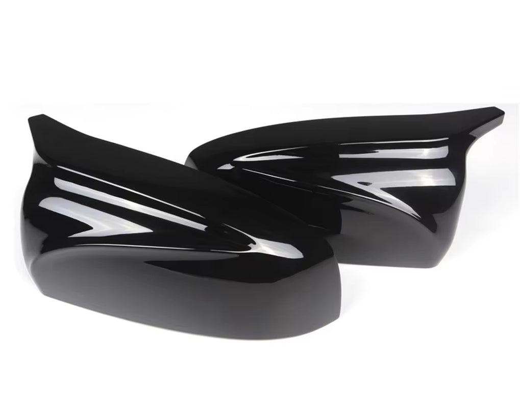 2Pcs Side Wing Rearview Modified Car Styling Bright Black Carbon Fiber Pattern Mirror Cover Caps for BMW X5 E70 X6 E71 2008-2013