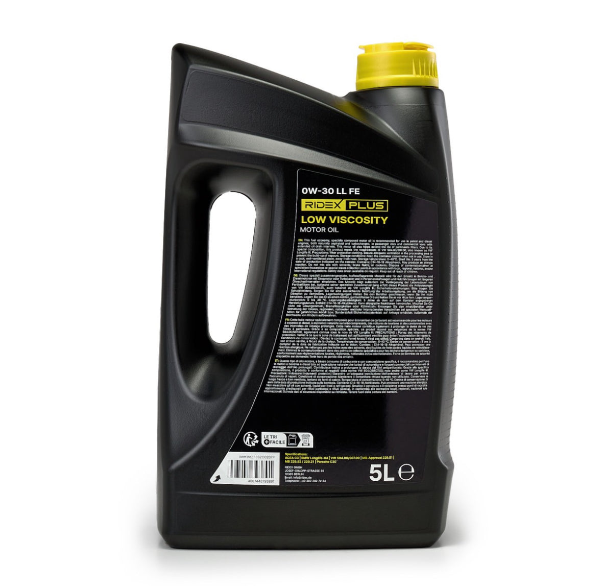 RIDEX PLUS 0W-30 LL FE – Engine Oil Excellence. OW-30 4L