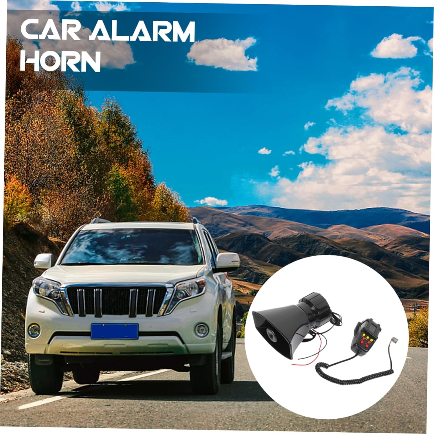 1Set Tone Car Alarm Horn Remote Control Square Mouth Design for Loud Sound Diffusion Easy Installation Suitable for Cars Trucks and Emergency Use