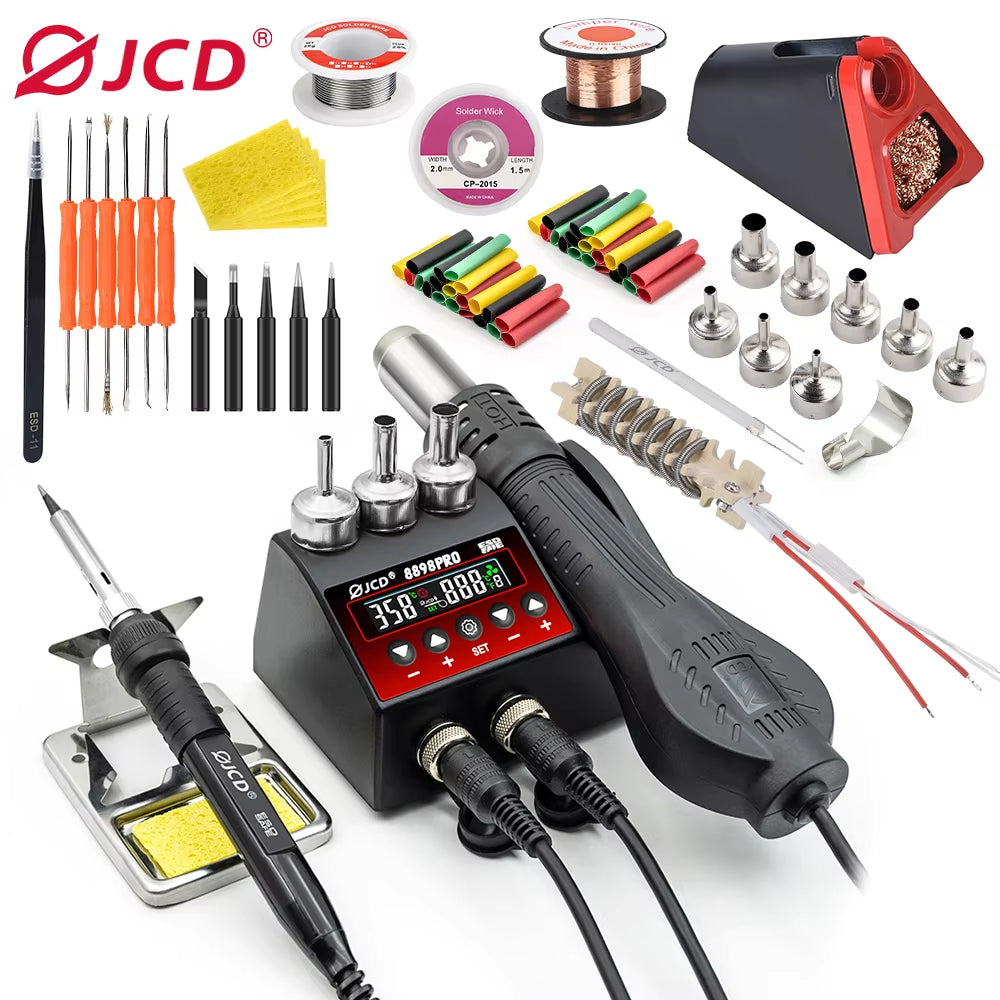 JCD New Upgrade 2 in 1 Soldering Station LCD Digital Display 220V/110V Welding Rework Station 750W Phone BGA SMD IC Repair Tools