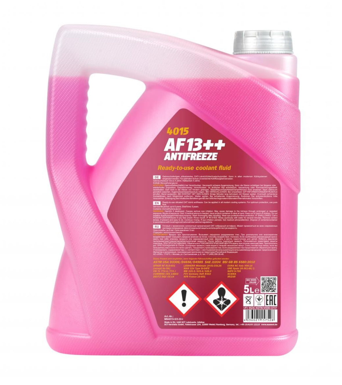 MANNOL Glykol The ready-to-use antifreeze coolant protects the vehicle at temperatures as low as -40 °C.