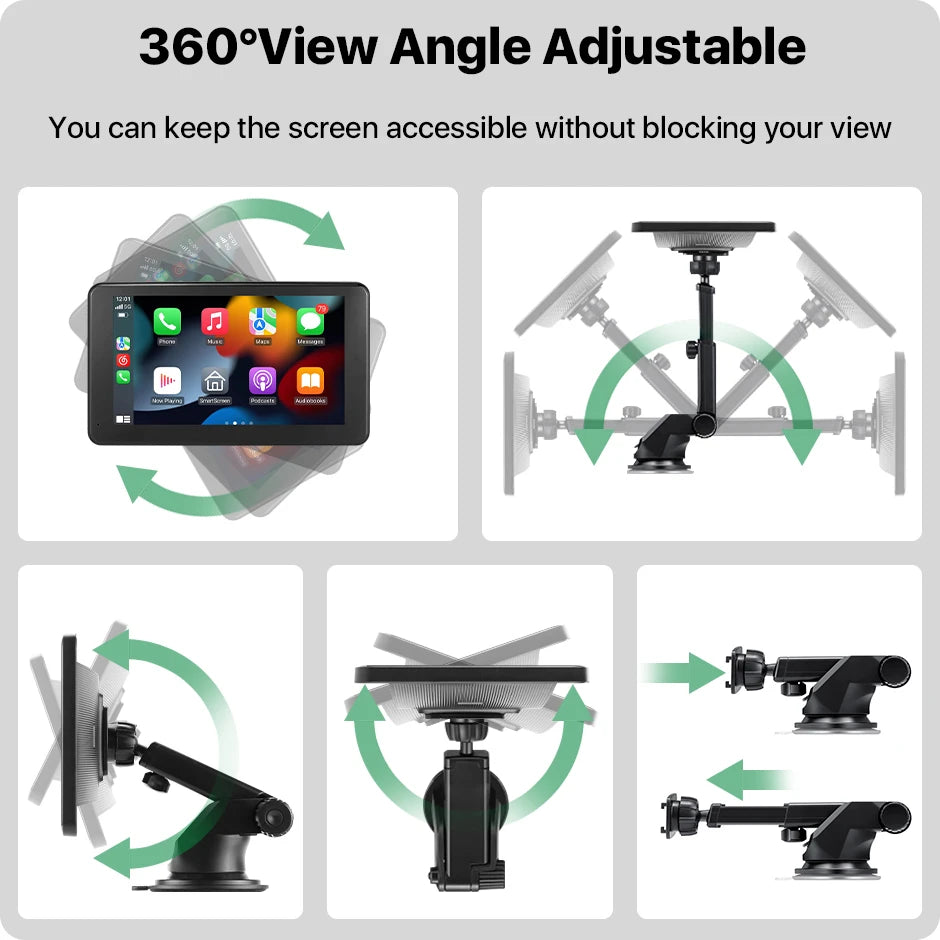 7 Inch Touch Screen Wifi Wireless Apple Carplay and Android-Auto Car Multimedia Monitor with AHD 1080P Reverse Camera