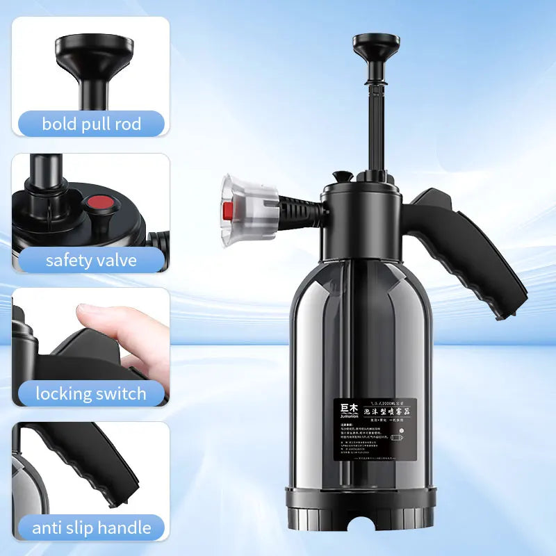 Foam Spray 2L High Pressure Hand Pump Water Can Car Cleaning Foam Lance Spray Bottle for Auto Home Garden Car Cleaning Tools
