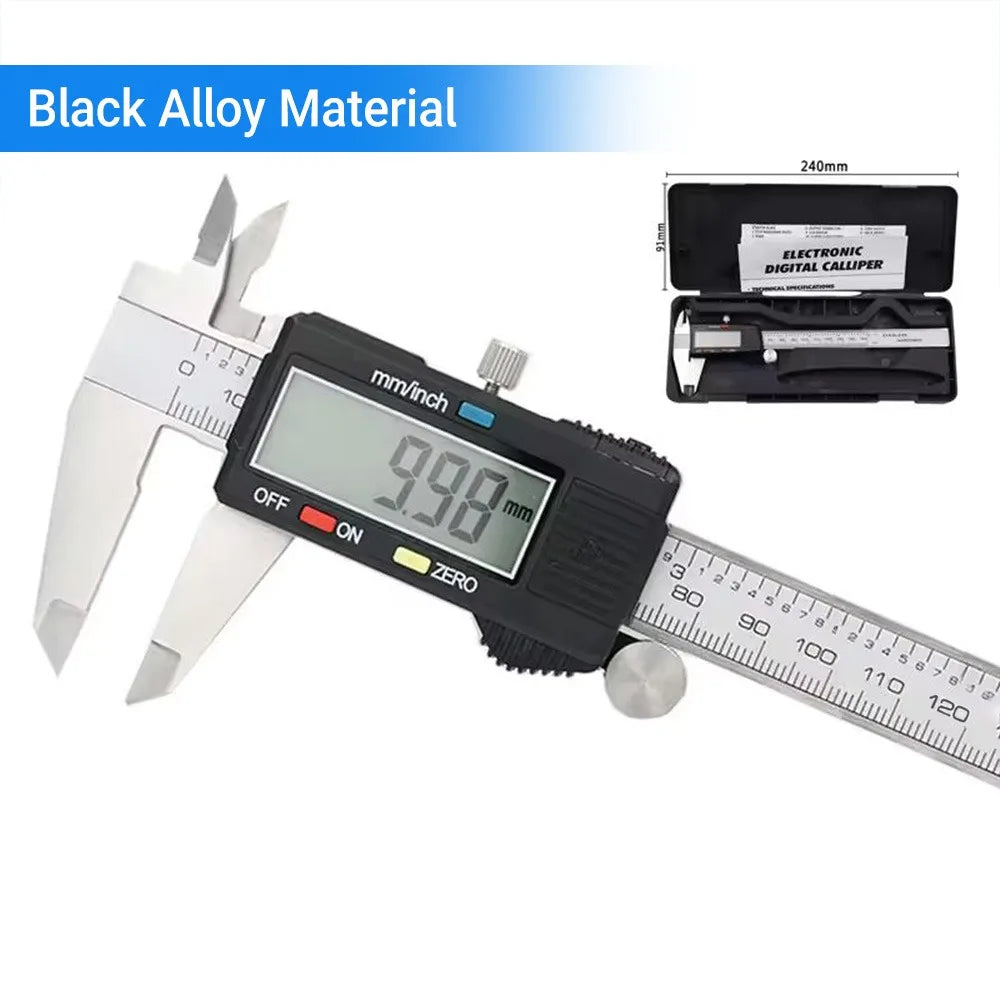 High-Accuracy 0.01Mm Digital Caliper 150Mm Stainless Steel Micrometer with Data Hold&Unit Conversion for Industrial/Diy Measures