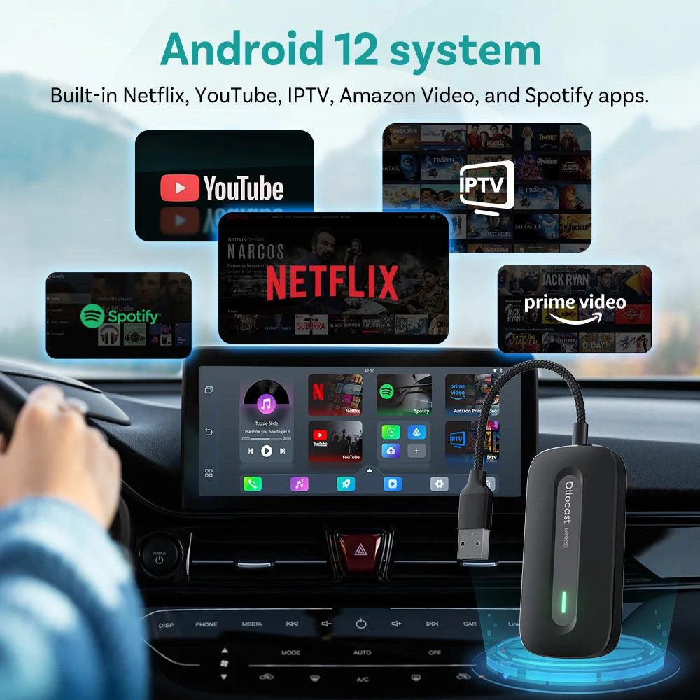 Express Play2Video Ultra Wireless Carplay Android Auto Adapter Built in Youtube Netflix IPTV Car Accessories for Toyota