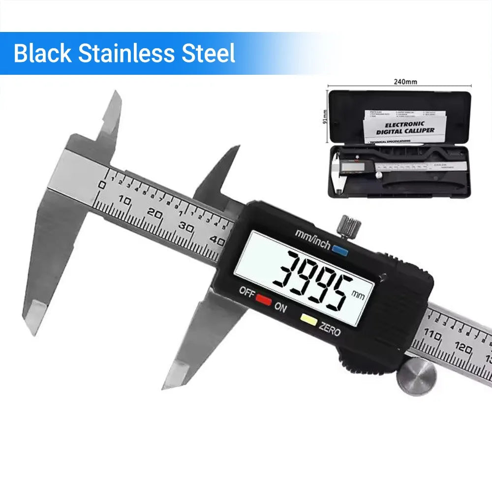 High-Accuracy 0.01Mm Digital Caliper 150Mm Stainless Steel Micrometer with Data Hold&Unit Conversion for Industrial/Diy Measures