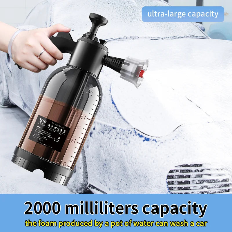 Foam Spray 2L High Pressure Hand Pump Water Can Car Cleaning Foam Lance Spray Bottle for Auto Home Garden Car Cleaning Tools