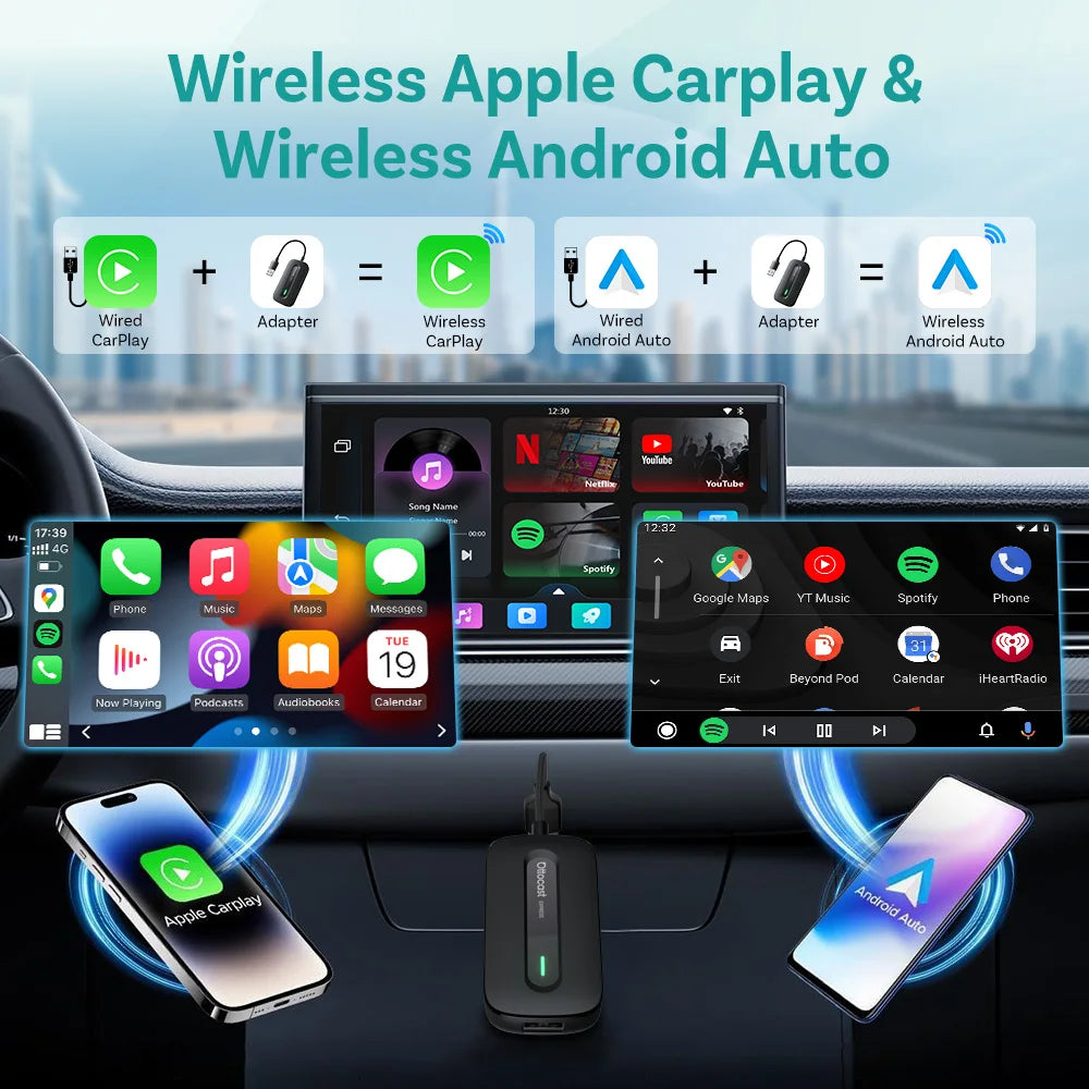 Express Play2Video Ultra Wireless Carplay Android Auto Adapter Built in Youtube Netflix IPTV Car Accessories for Toyota