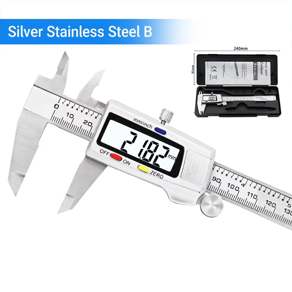 High-Accuracy 0.01Mm Digital Caliper 150Mm Stainless Steel Micrometer with Data Hold&Unit Conversion for Industrial/Diy Measures