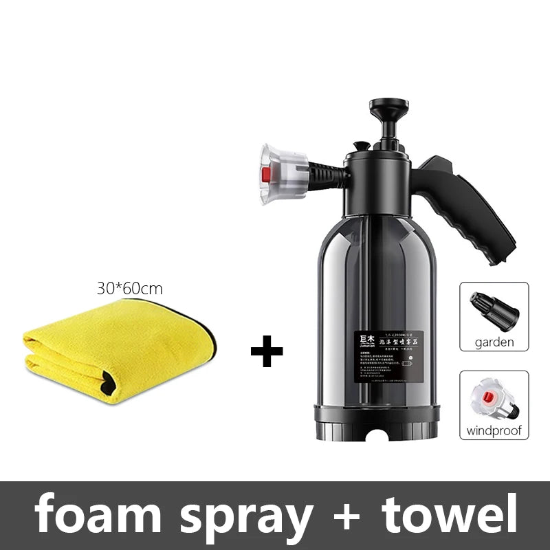 Foam Spray 2L High Pressure Hand Pump Water Can Car Cleaning Foam Lance Spray Bottle for Auto Home Garden Car Cleaning Tools