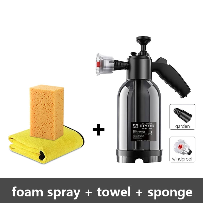 Foam Spray 2L High Pressure Hand Pump Water Can Car Cleaning Foam Lance Spray Bottle for Auto Home Garden Car Cleaning Tools