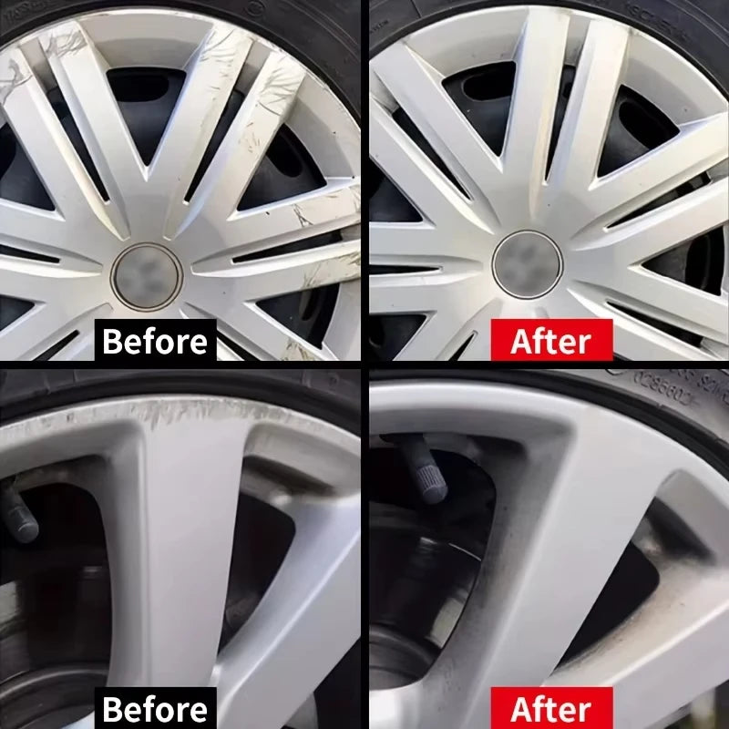 Car Wheel Rim Scratch Refurbishment Paste, Tire Rim Scratch Paint Repair Paste - Black and White Silver Aluminum Alloy Rim