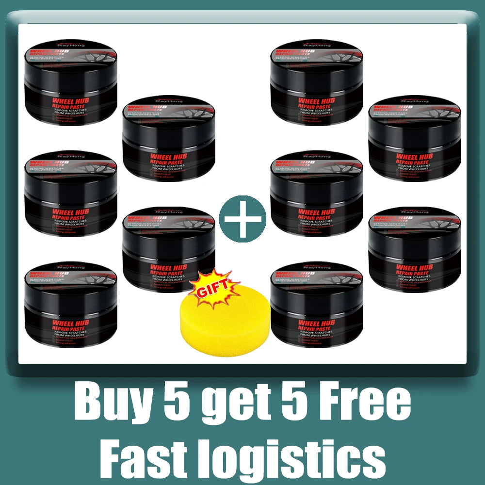 Car Wheel Rim Scratch Refurbishment Paste, Tire Rim Scratch Paint Repair Paste - Black and White Silver Aluminum Alloy Rim