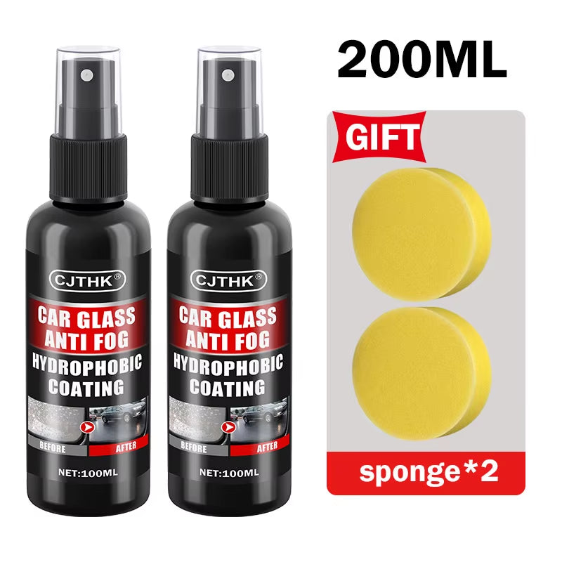 Car Glass Anti-Rain Water Spray Repellent Nano Coating Hydrophobic Waterproof Agent Oil Film Removing Auto Glass Film Agent