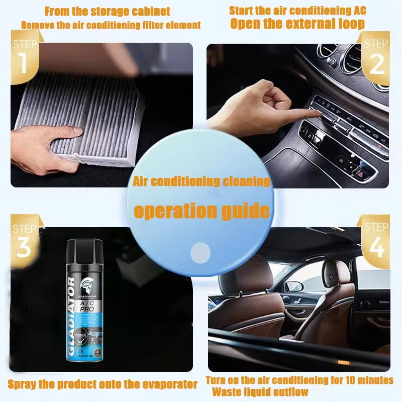 500Mlcar Air Conditioning Cleaning Agent Pipeline Internal Deodorization Air Outlet Cooler Cleaning Tool