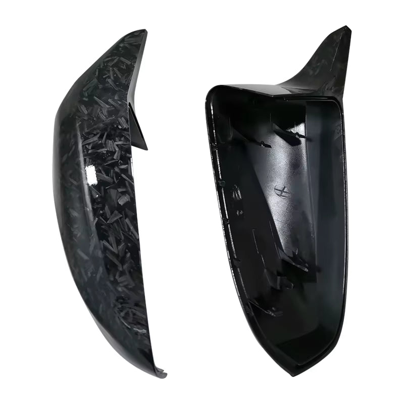 2Pcs Side Wing Rearview Modified Car Styling Bright Black Carbon Fiber Pattern Mirror Cover Caps for BMW X5 E70 X6 E71 2008-2013