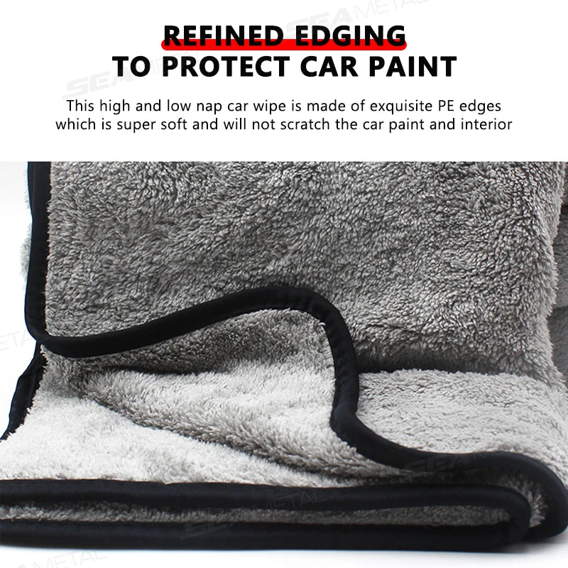SEAMETAL 120X50Cm Microfiber Car Wash Towel Ultra-Soft Car Cleaning Towels High Absorbent Drying Cloth for Car Detailing Care