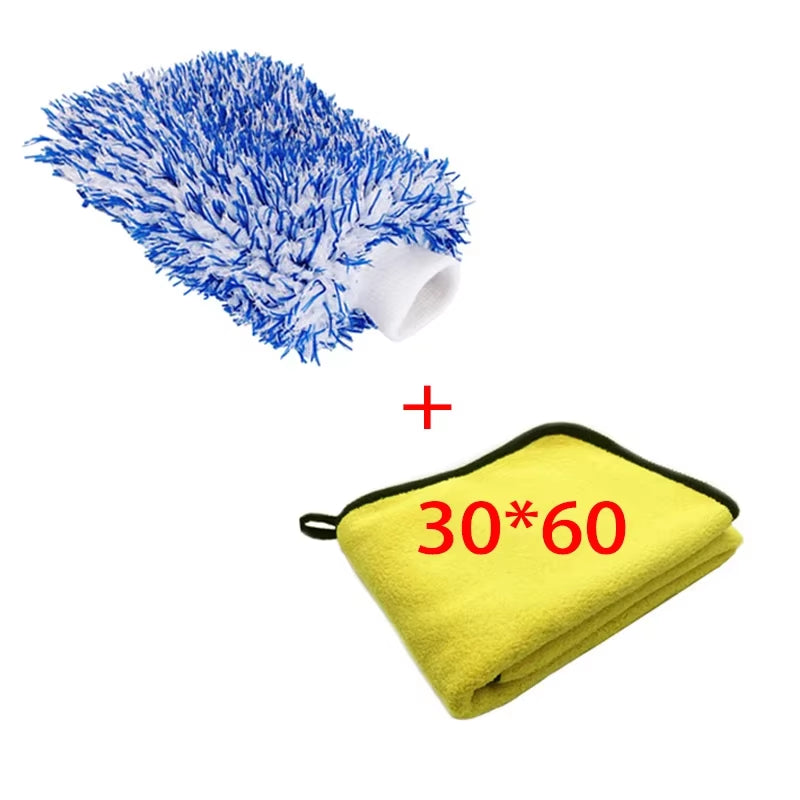 Plush Car Wash Mitt Microfiber Thick Car Cleaning Mitts Auto Car Wash Accessories Car Cleaning Tools Dusting Gloves