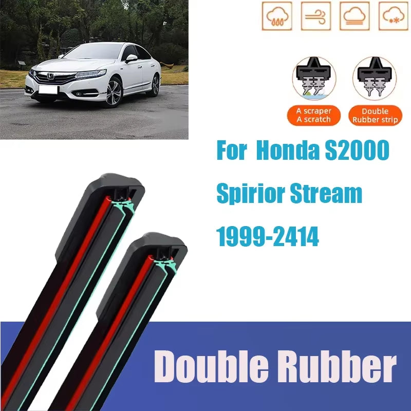 For Honda S2000 Spirior Stream Front Windshield Wiper General Motors Multifunctional Double Rubber Car Accessories