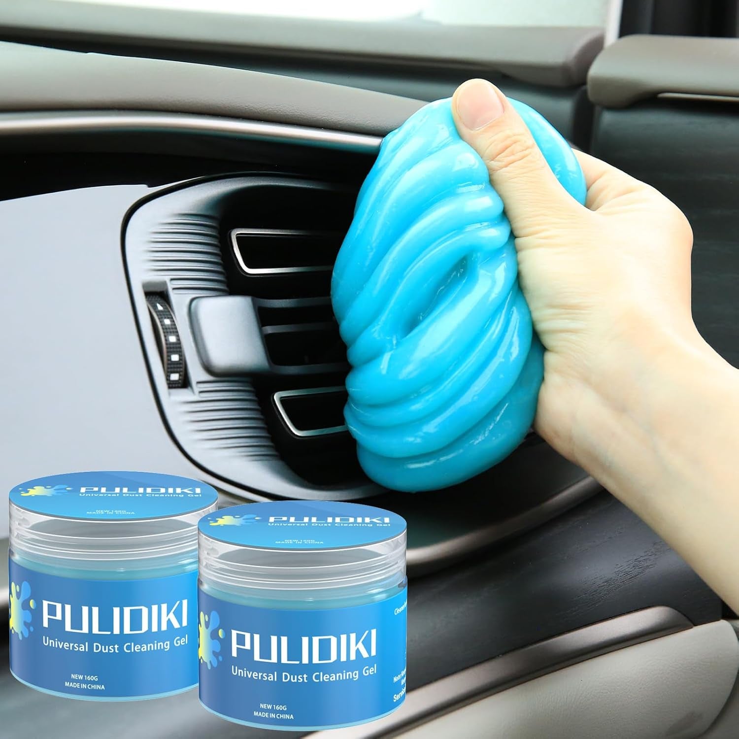 Car Cleaning Gel Car Cleaning Putty Car Putty Auto Detailing Tools Car Slime Cleaner Dust Cleaning Gel for Car Interior Cleaner Car Cleaning Supplies Cleaning Kit Car Accessories Blue 2Pack