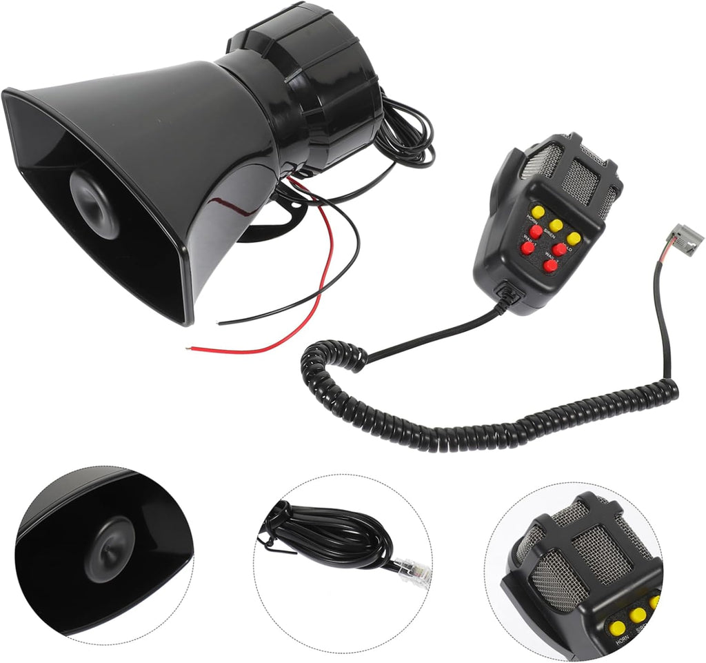 1Set Tone Car Alarm Horn Remote Control Square Mouth Design for Loud Sound Diffusion Easy Installation Suitable for Cars Trucks and Emergency Use