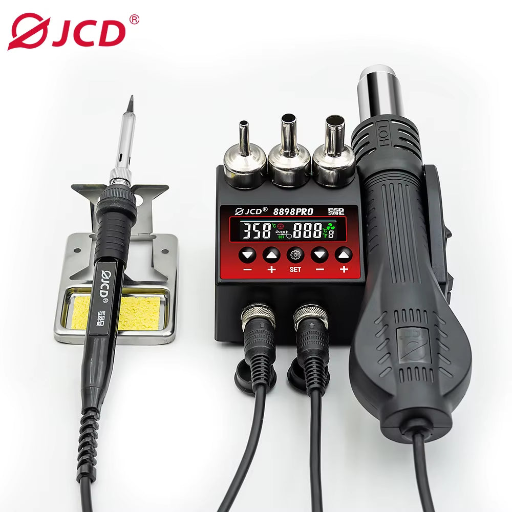 JCD New Upgrade 2 in 1 Soldering Station LCD Digital Display 220V/110V Welding Rework Station 750W Phone BGA SMD IC Repair Tools